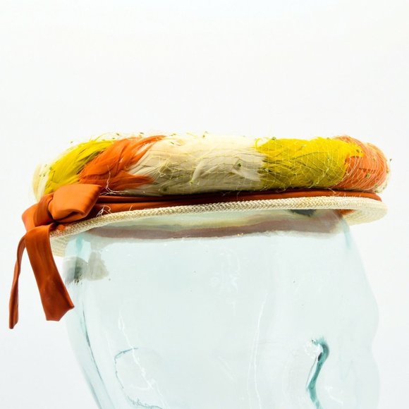 Warm Tone Mixed Feather Fascinator Hat main image 6